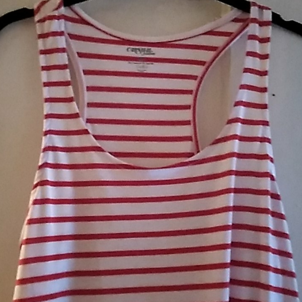 Red and white stripped dress